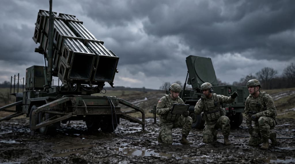 Ukrainian air defense crews work to intercept incoming projectiles as a saturation strike overwhelms depleted batteries
